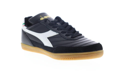 Diadora Gold Indoor 174822-80013 Mens Black Leather Lifestyle Sneakers Shoes