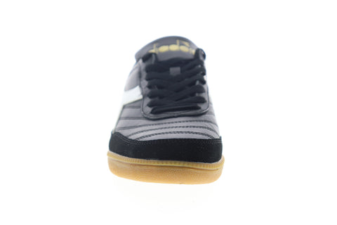 Diadora Gold Indoor 174822-80013 Mens Black Leather Lifestyle Sneakers Shoes