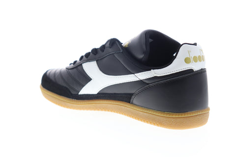 Diadora Gold Indoor 174822-80013 Mens Black Leather Lifestyle Sneakers Shoes