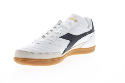 Diadora Gold Indoor 174822-C0013 Mens White Leather Low Top Sneakers Shoes