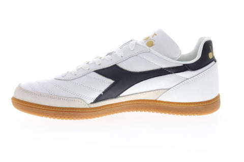 Diadora Gold Indoor 174822-C0013 Mens White Leather Low Top Sneakers Shoes