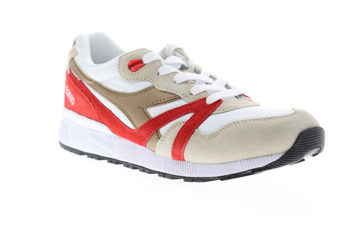 Diadora N9000 Spark 174829-C7943 Mens White Suede Mesh Low Top Sneakers Shoes