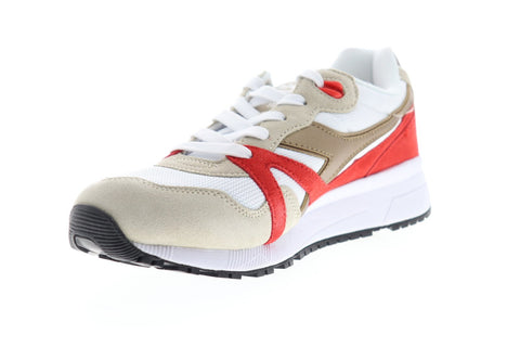 Diadora N9000 Spark 174829-C7943 Mens White Suede Mesh Low Top Sneakers Shoes