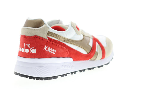 Diadora N9000 Spark 174829-C7943 Mens White Suede Mesh Low Top Sneakers Shoes