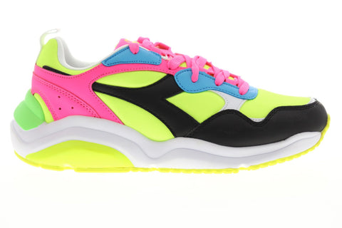 Diadora Whizz Run Fluo FL 175470-C0871 Mens Black Nylon & Synthetic Low Top Sneakers