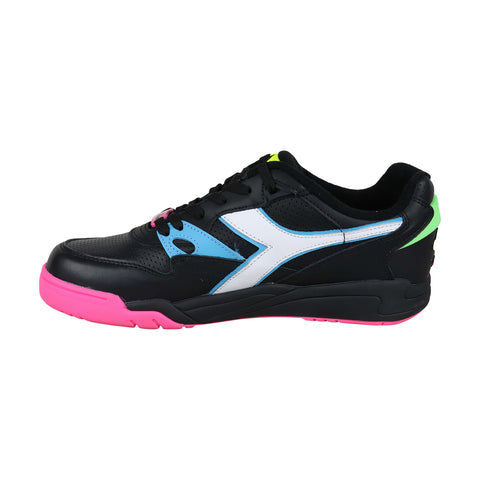 Diadora Rebound Ace Fluo Fl Mens Black Leather Sneakers Lace Up Tennis Shoes