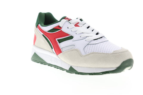 Diadora N9002 Beta 175498-C5283 Mens White Suede Lace Up Low Top Sneakers Shoes