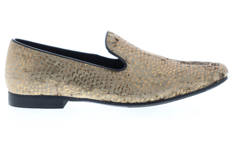 Giorgio Brutini Court 179634 Mens Gold Yellow Canvas Casual Loafers Shoes