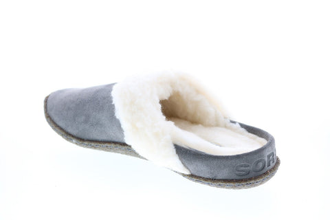 Sorel Nakiska Slide II 1807871052 Womens Gray Suede Mules Slippers Shoes