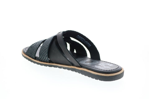 Sorel Ella Slide 1848741010 Womens Black Leather Slip On Slides Sandals Shoes