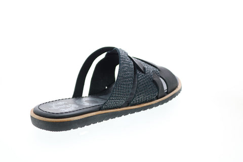 Sorel Ella Slide 1848741010 Womens Black Leather Slip On Slides Sandals Shoes