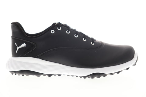 Puma Grip Fusion 18942502 Mens Black Lace Up Golf Athletic Shoes