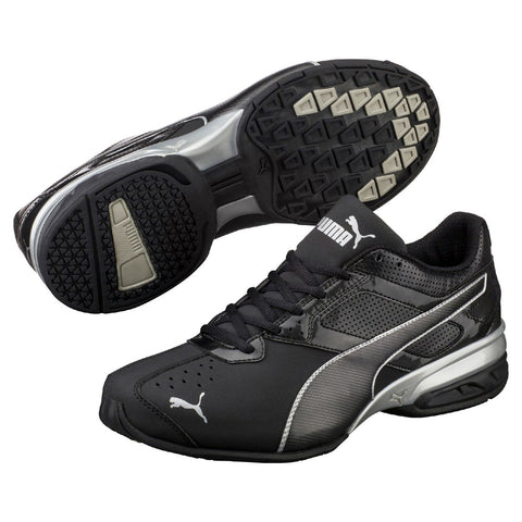 Puma Tazon 6 FM 18987303 Mens Black Leather Lace Up Athletic Running Shoes