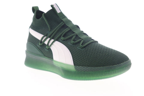 Puma Clyde Court GW 19171205 Mens Green Canvas Lace Up Athletic Baseball Shoes
