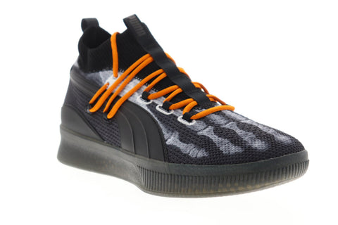Puma Clyde Court HW 19189501 Mens Black Canvas Lace Up Athletic Basketball Shoes