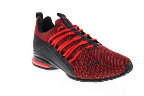 Puma Axelion Mesh Wide 19272101 Mens Red Mesh Lace Up Athletic Cross Training Shoes