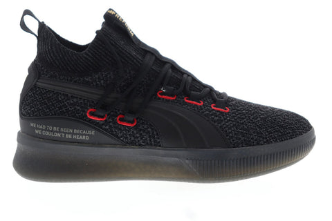 Puma Clyde Court Reform 19289201 Mens Black Canvas Athletic Basketball Shoes