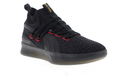 Puma Clyde Court Reform 19289201 Mens Black Canvas Athletic Basketball Shoes