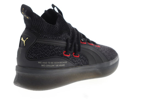 Puma Clyde Court Reform 19289201 Mens Black Canvas Athletic Basketball Shoes