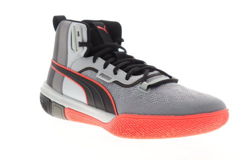 Puma Legacy Disrupt 19301801 Mens Gray Mesh Lace Up Athletic Basketball Shoes
