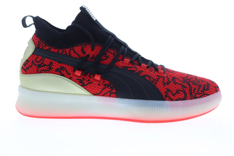 Puma Clyde Court London Calling Mens Red Mesh Athletic Basketball Shoes