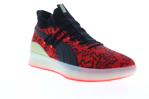 Puma Clyde Court London Calling Mens Red Mesh Athletic Basketball Shoes