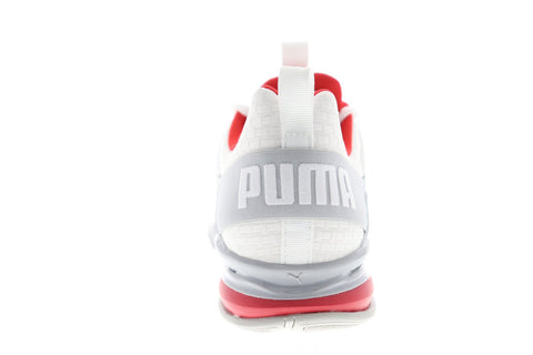 Puma Axelion Block 19314802 Mens White Canvas Lace Up Athletic Running Shoes