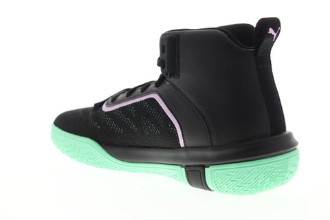 Puma Legacy Dark Mode 19341901 Mens Black Mesh Lace Up Athletic Basketball Shoes