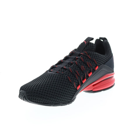Puma Axelion Spark 19348101 Mens Black Canvas Lace Up Athletic Running Shoes