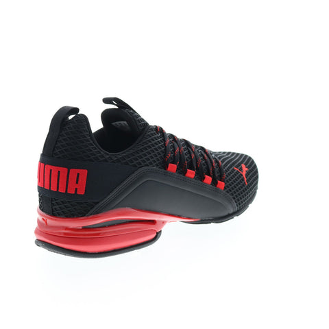 Puma Axelion Spark 19348101 Mens Black Canvas Lace Up Athletic Running Shoes