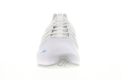Puma Axelion Perf 19355505 Mens White Leather Lace Up Athletic Running Shoes