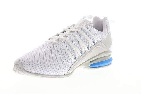 Puma Axelion Perf 19355505 Mens White Leather Lace Up Athletic Running Shoes