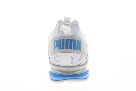 Puma Axelion Perf 19355505 Mens White Leather Lace Up Athletic Running Shoes
