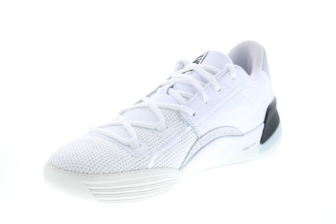 Puma Clyde Hardwood 19366301 Mens White Leather Lace Up Athletic Basketball Shoes