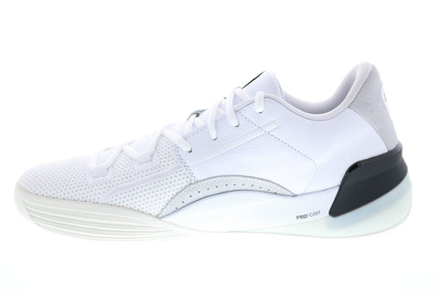 Puma Clyde Hardwood 19366301 Mens White Leather Lace Up Athletic Basketball Shoes