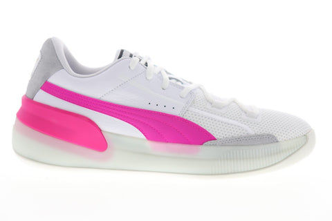Puma Clyde Hardwood 19366303 Mens White Mesh Athletic Basketball Shoes