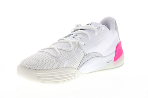 Puma Clyde Hardwood 19366303 Mens White Mesh Athletic Basketball Shoes