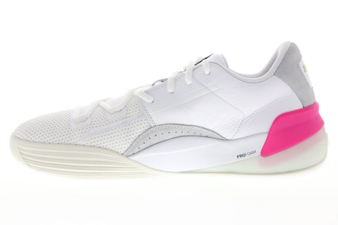 Puma Clyde Hardwood 19366303 Mens White Mesh Athletic Basketball Shoes