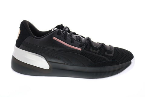 Puma Clyde Hardwood Metallic 19404401 Mens Black Leather Athletic Basketball Shoes