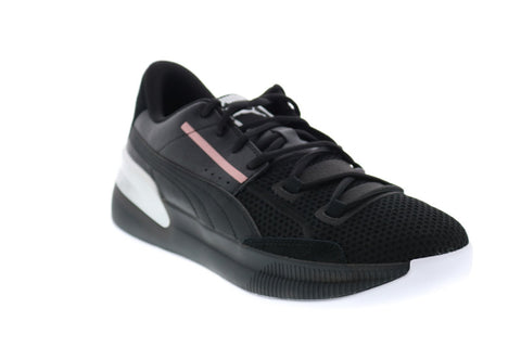 Puma Clyde Hardwood Metallic 19404401 Mens Black Leather Athletic Basketball Shoes