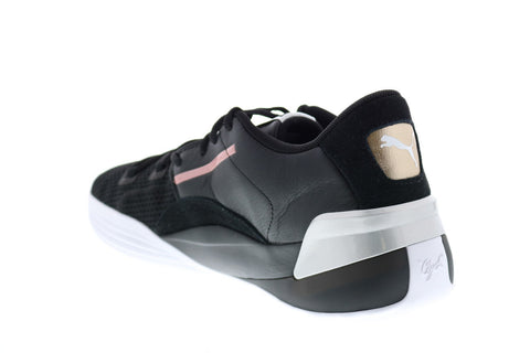 Puma Clyde Hardwood Metallic 19404401 Mens Black Leather Athletic Basketball Shoes