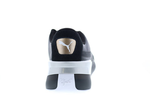Puma Clyde Hardwood Metallic 19404401 Mens Black Leather Athletic Basketball Shoes