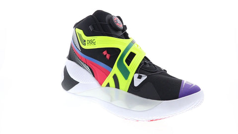 Puma Disc Rebirth 19481202 Mens Black Yellow Synthetic Athletic Basketball Shoes