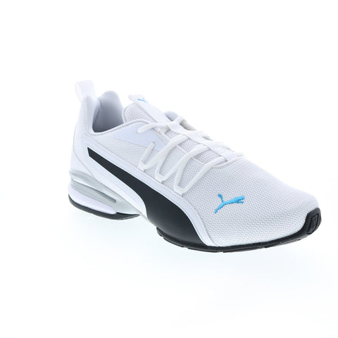 Puma Axelion NXT 19565607 Mens White Canvas Lace Up Athletic Running Shoes