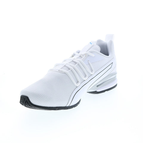 Puma Axelion NXT 19565607 Mens White Canvas Lace Up Athletic Running Shoes