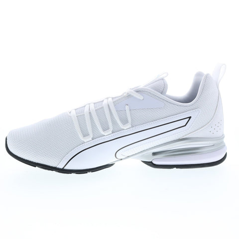Puma Axelion NXT 19565607 Mens White Canvas Lace Up Athletic Running Shoes