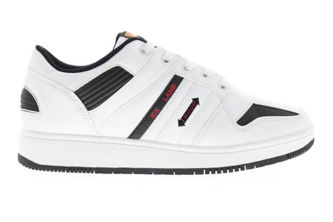 World Of Troop Ice Lamb Mens White Leather Low Top Lace Up Sneakers Shoes