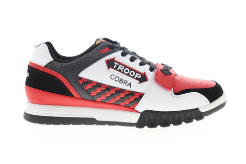 World Of Troop Cobra 1 1CM00663-113 Mens Red Leather Low Top Sneakers Shoes
