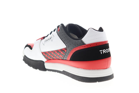 World Of Troop Cobra 1 1CM00663-113 Mens Red Leather Low Top Sneakers Shoes