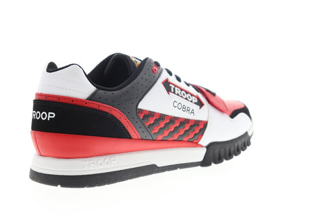 World Of Troop Cobra 1 1CM00663-113 Mens Red Leather Low Top Sneakers Shoes